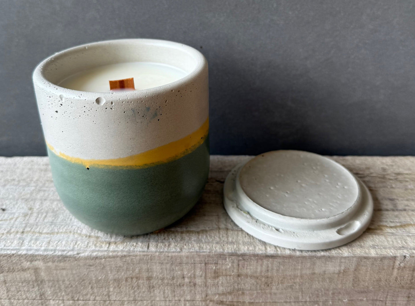 off white and green with a yellow stripe concrete, #2516