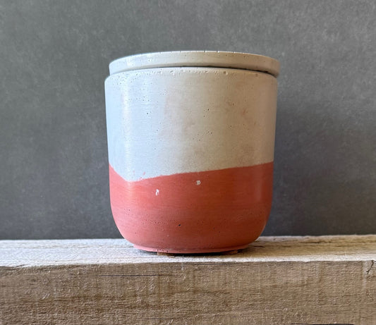 deep coral and off white concrete, #2504