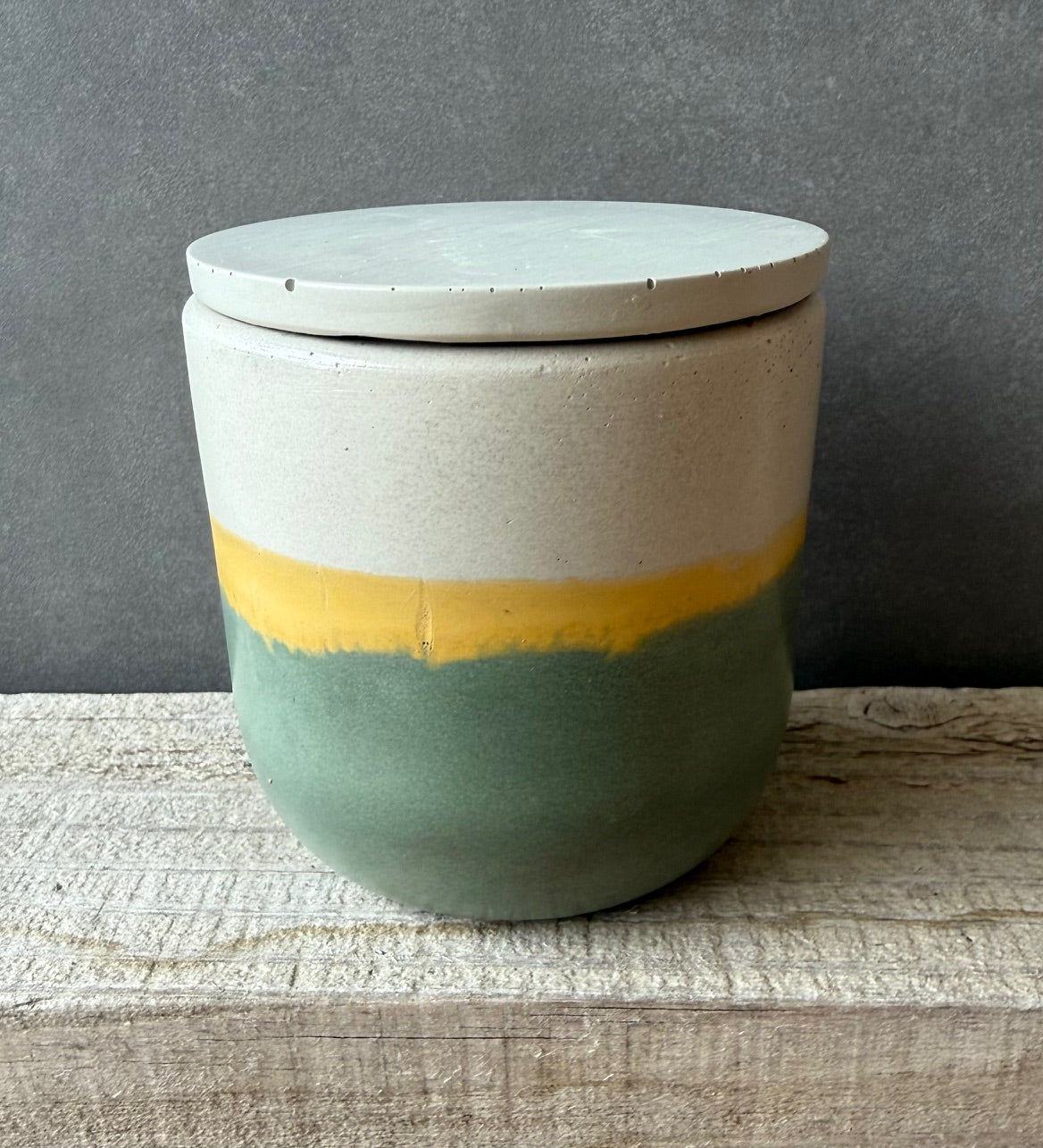 off white and green with a yellow stripe concrete, #2516